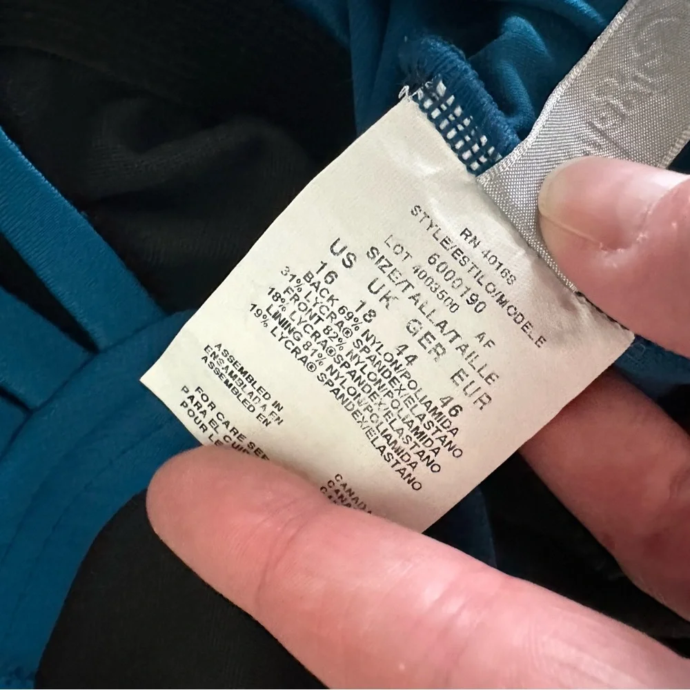 Magicsuit One Piece Swim Blue Size 16 Tummy Control‎ Strappy Back Ruched Front